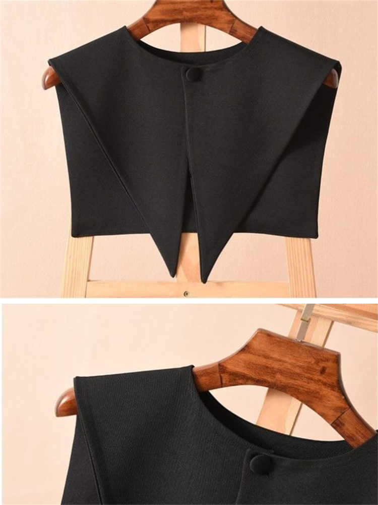 Vêtements d'extérieur pour femmes, châle à col pointu, décoratif, polyvalent, col bleu marine, écharpe en Faux col, châle ajouré, enveloppes élégantes