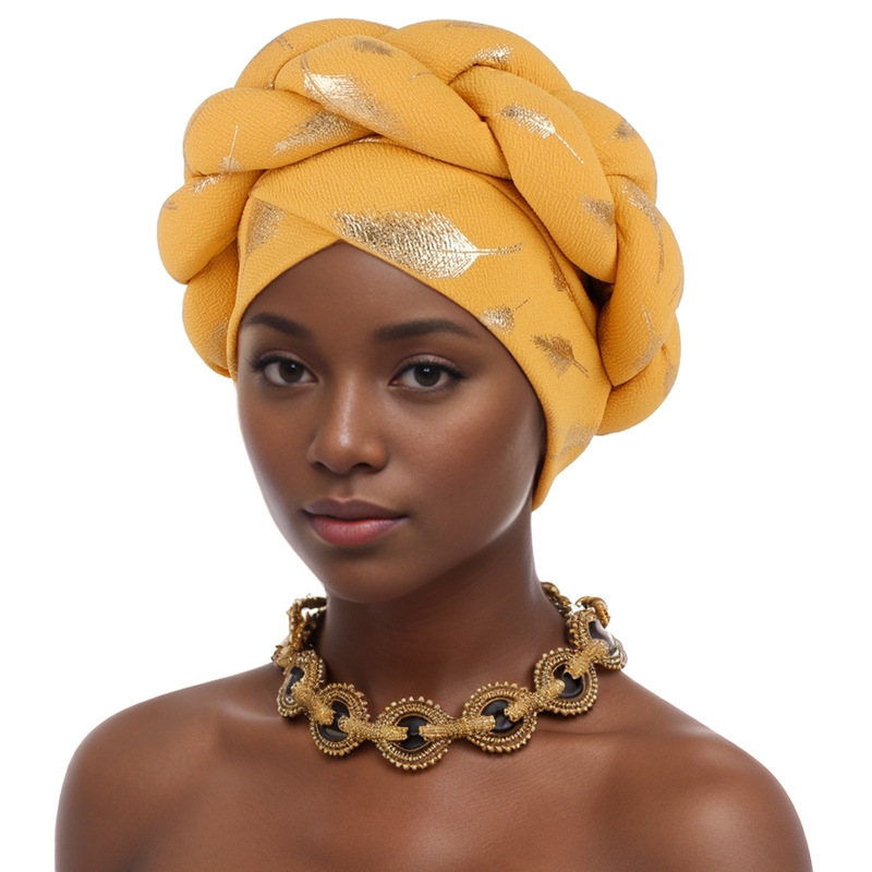 Turban Africain pour Femme, Cravate de Sauna, Chapeaux Africains Solides, Couvre-Chef pour ixde Mariage, Tenues de Soirée, Hijab, Mode d'Été et d'Automne