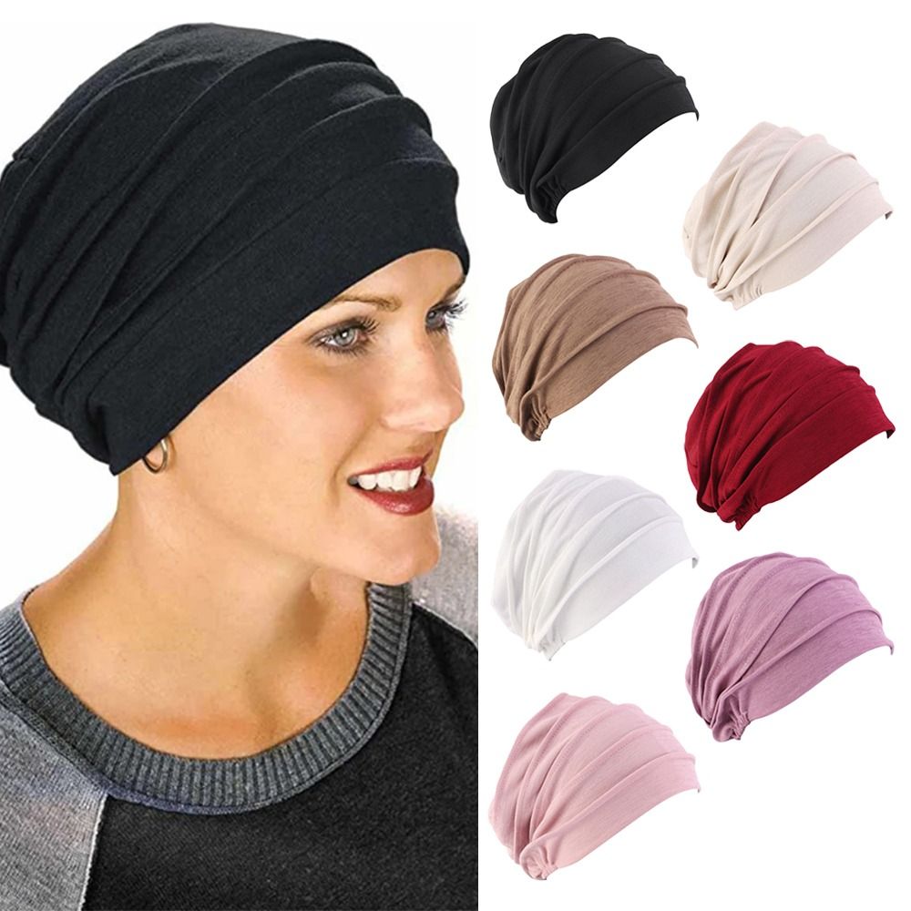 Bonnet en coton pour le cancer, bonnet chimio en tissu élastique, bonnet respirant, bonnet à volants pour femmes