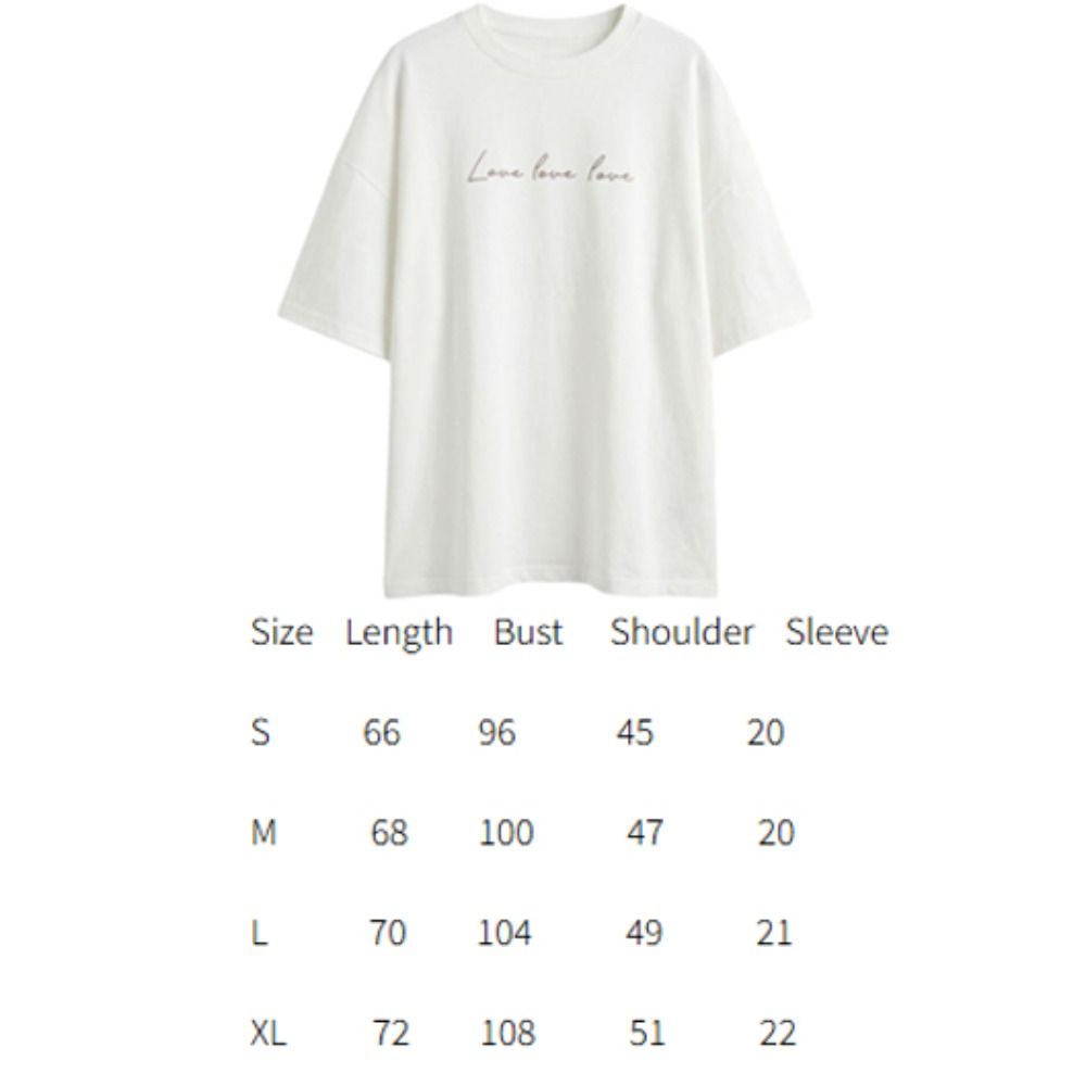 T-shirt ample pour femme à manches courtes, col rond, ourlet droit, imprimé lettres, coupe oversize, style décontracté