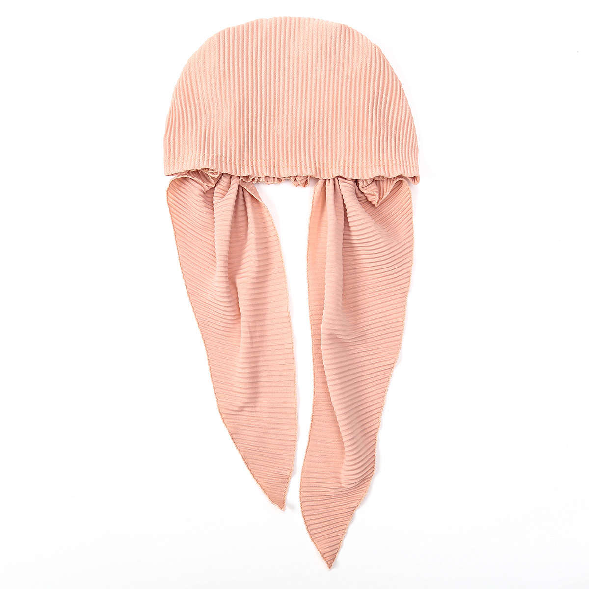 Ramadan froissé musulman Hijab casquettes envelopper tête doux élastique longue queue Turban Bonnet mode couleur unie coiffure portable