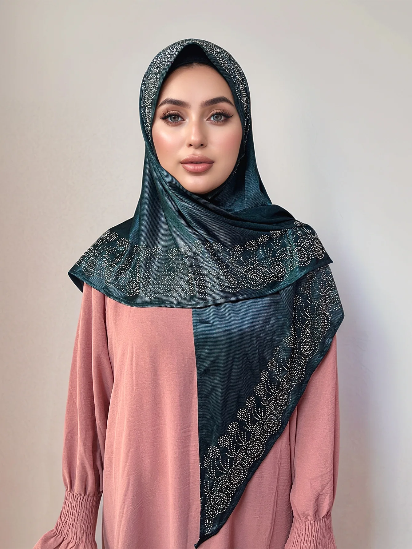 Triangulaire en diamant élastique tricoté, longue écharpe ethnique en gaze, foulard africain du moyen-orient pour femmes musulmanes, Hijab, châle enveloppant