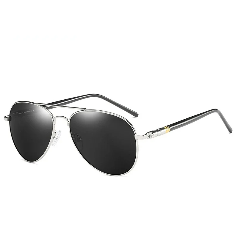 Lunettes de soleil de luxe polarisées pour hommes et femmes, lunettes de soleil de conduite pour hommes, lunettes de soleil pilote vintage, UV400, marque de créateur, noir