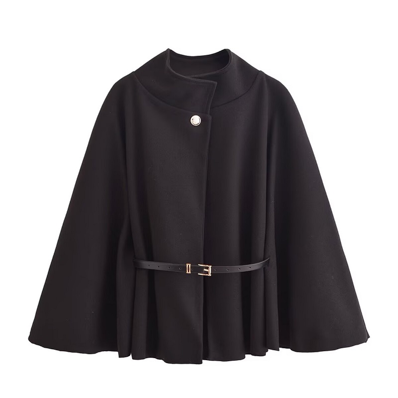MUJER ceinture Poncho Capes femmes Capes noires manteaux d'hiver femme 2025 manches chauve-souris Cape manteaux pour femmes mode femmes Cape veste