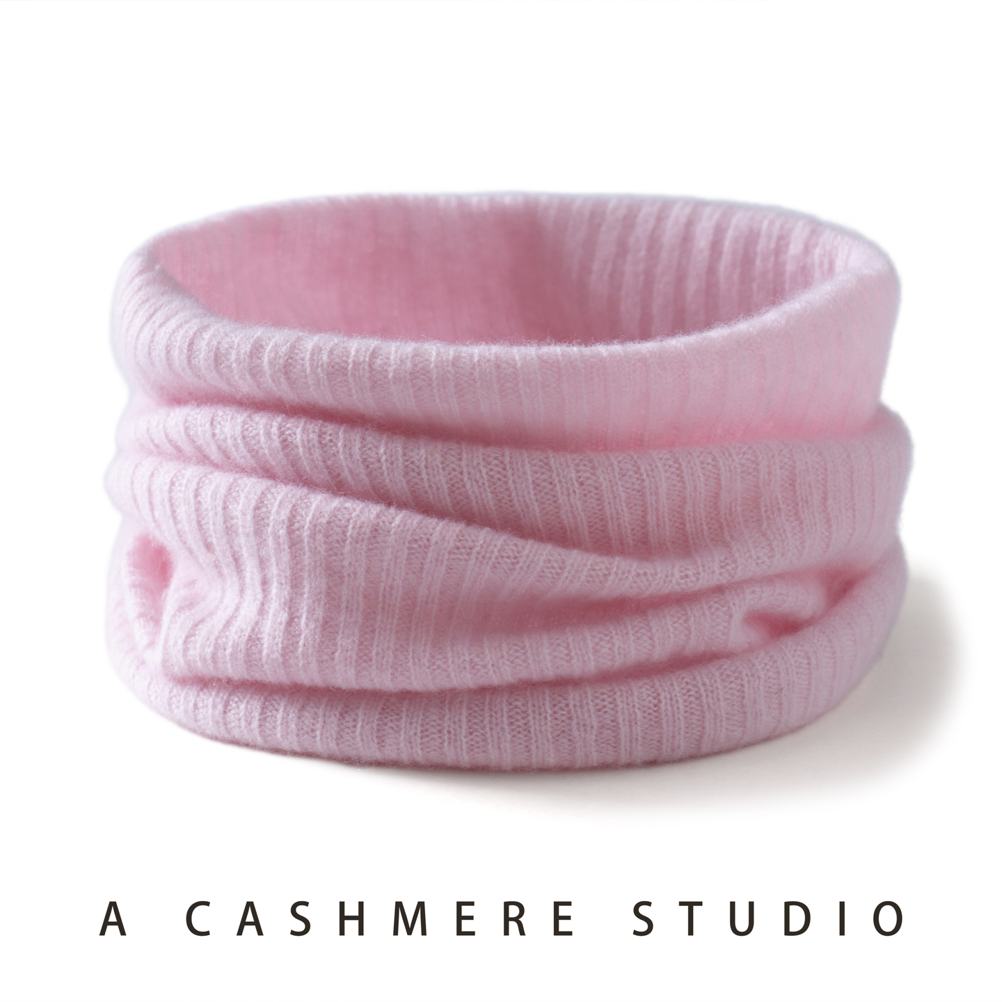 100% qualité cachemire sans couture tricoté foulard pour les femmes hiver en plein air couleur unie côtelé doux chaud foulards cou anneau écharpe