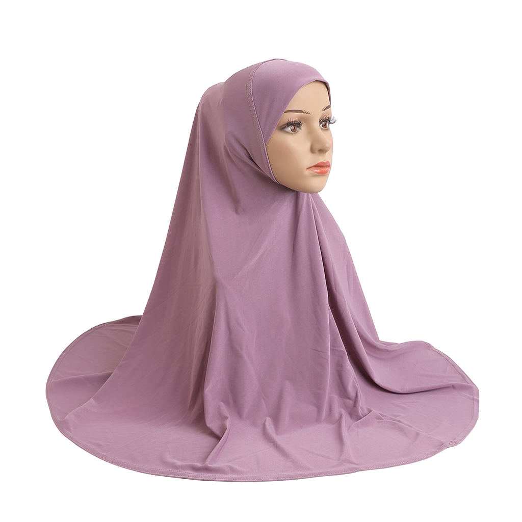H023 adultes bonne taille 90*80 cm plaine prier hijab musulman hijab écharpe islamique foulard chapeau armia tirer sur bandeau