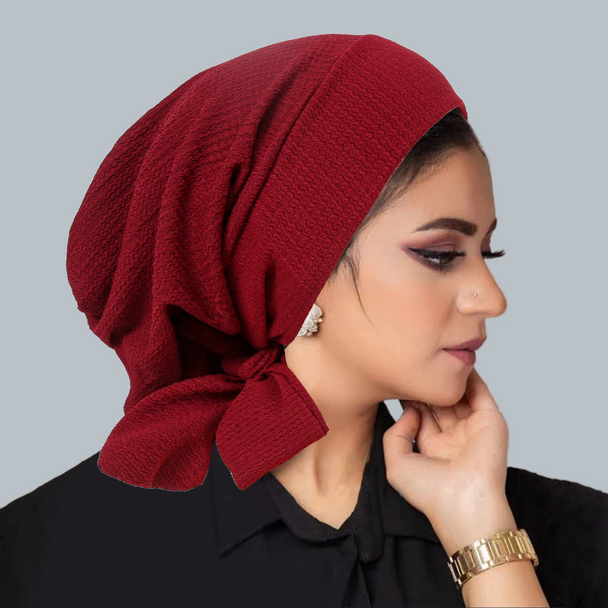 Nouveauté 2026 : Turbans Hijab Unis Effet Froissé, Foulards à Longue Queue, Bonnets Musulmans Élastiques, Bonnets Chimio Respirants pour Femmes et Filles