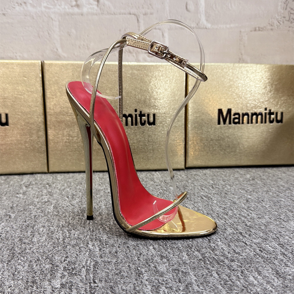 Sandales à talons hauts de 12/14 cm, chaussures sexy à lanières rondes pour club de nuit/fête d'été, bout ouvert, or, blanc, argent, noir, couleurs personnalisées