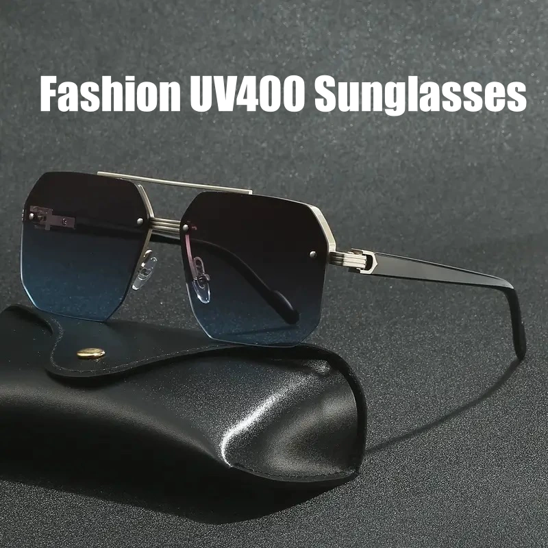 2025 mode luxe lunettes de soleil pour hommes femmes rétro extérieur UV400 nuances lunettes de soleil unisexe 8 couleurs classique demi-monture lunettes