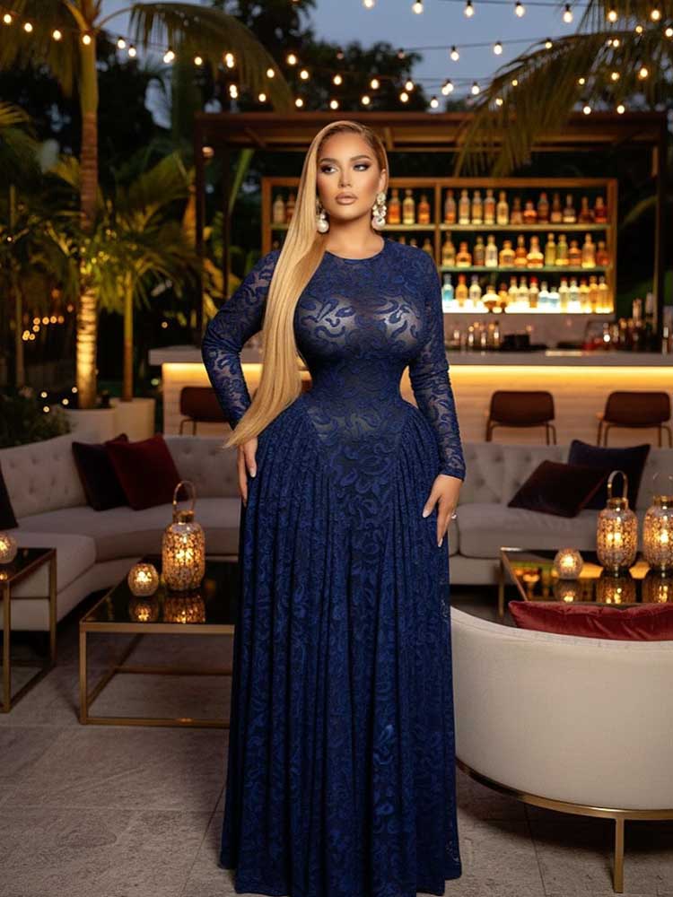 Robe longue femme à manches longues, taille haute, amincissante, avec fines bretelles style lingerie, sexy, élégante, pour soirée