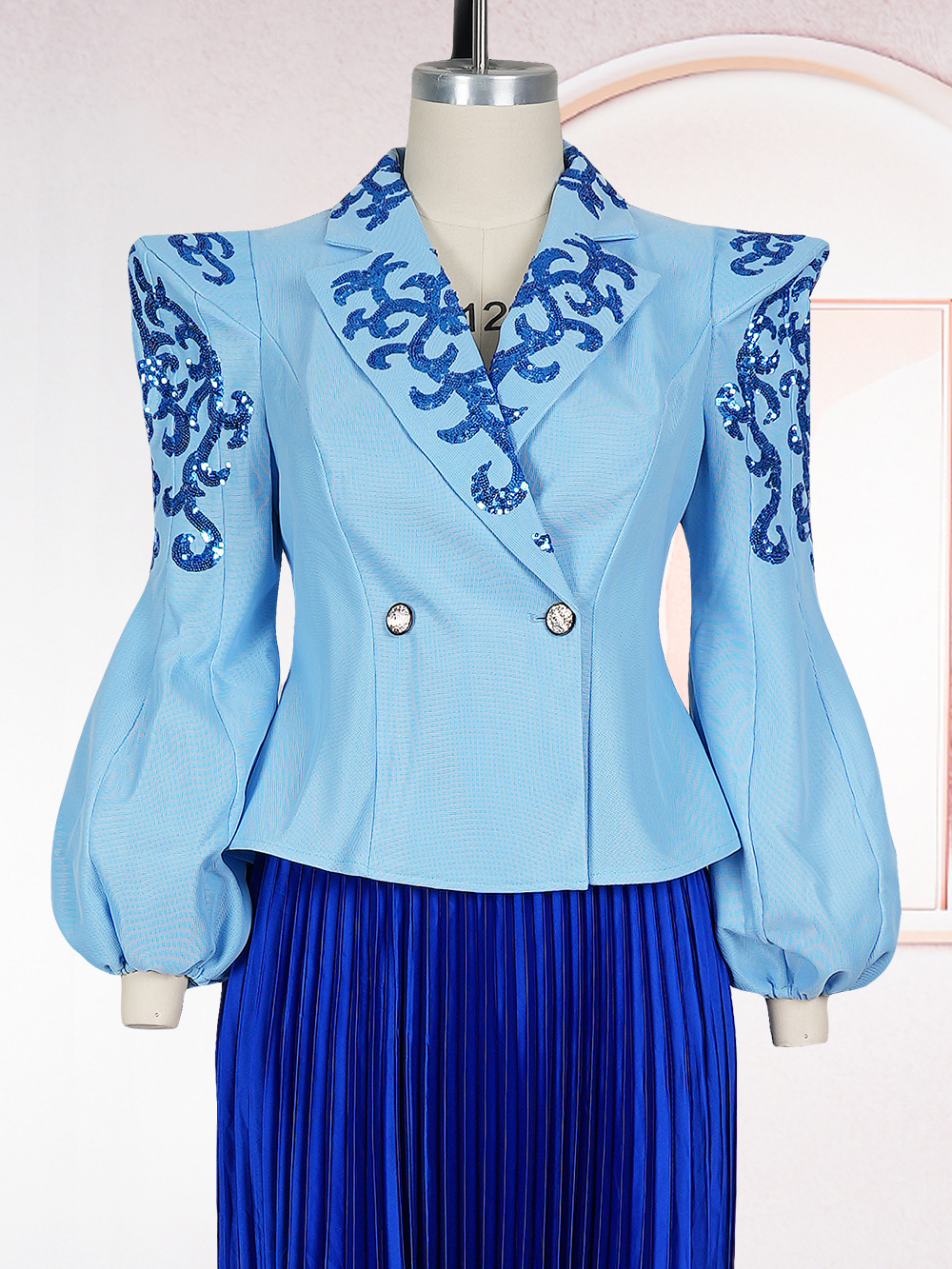 Vêtements africains pour femmes, 2 pièces, hauts à manches longues assortis et jupe plissée, Robe de soirée, tenue d'invité de mariage