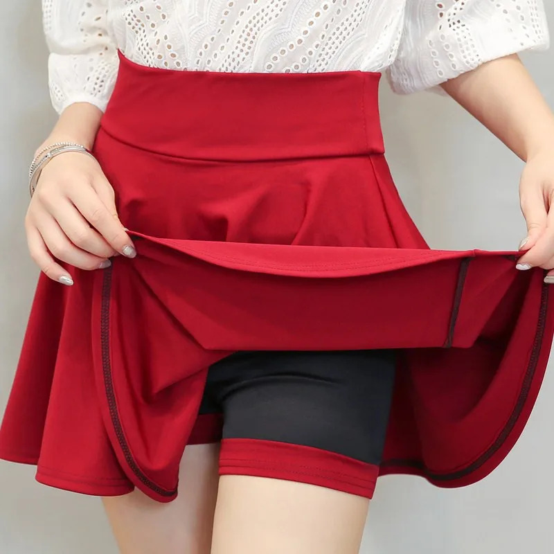 Jupe basique pour femmes, short d'été, mode polyvalente, plissée, décontractée, Mini patineuse, grande taille 4XL, jupe évasée moelleuse