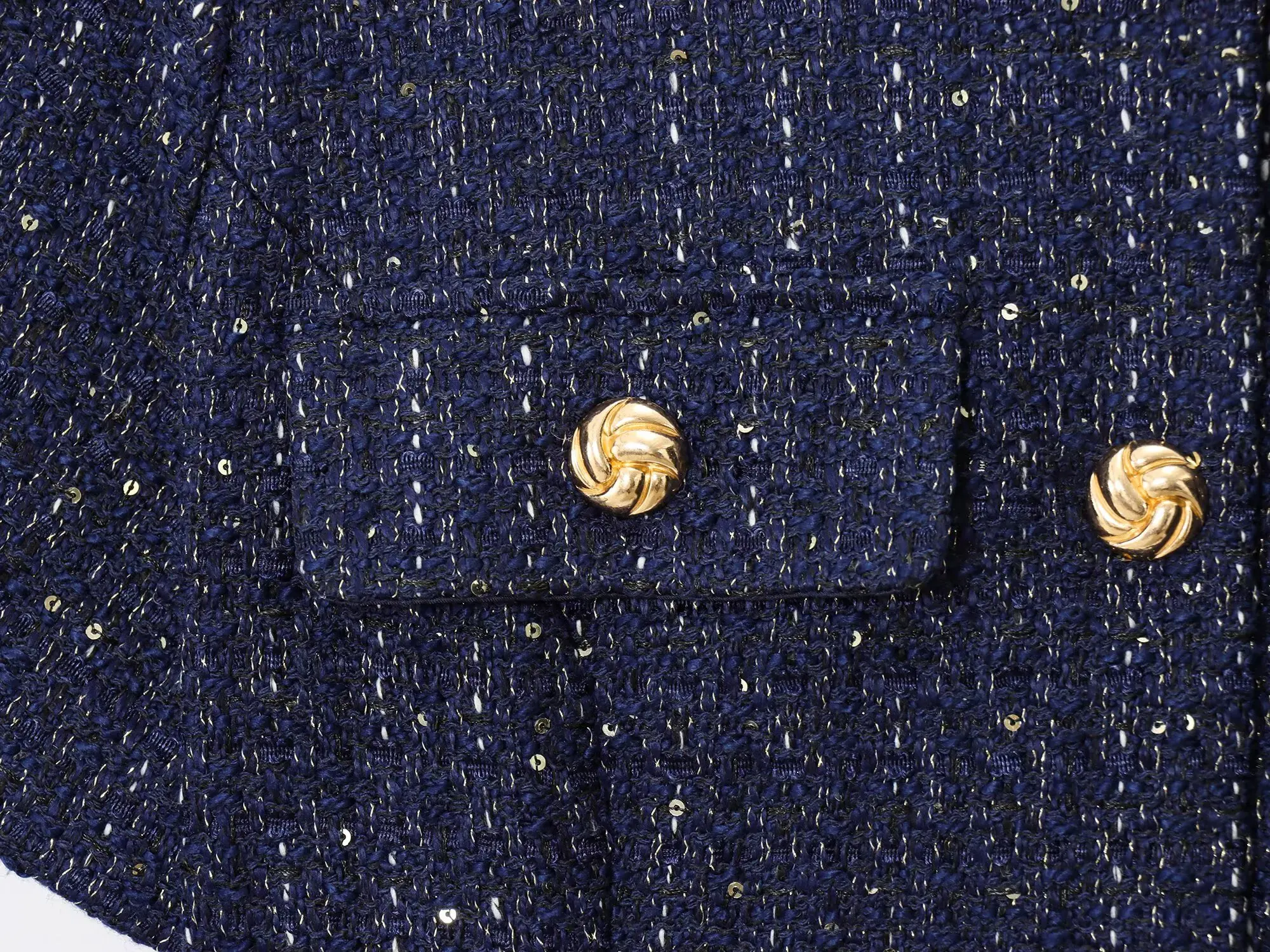 Femmes 2025 mode bleu Tweed Blazer manteau avec ceinture femme à manches courtes vêtements d'extérieur