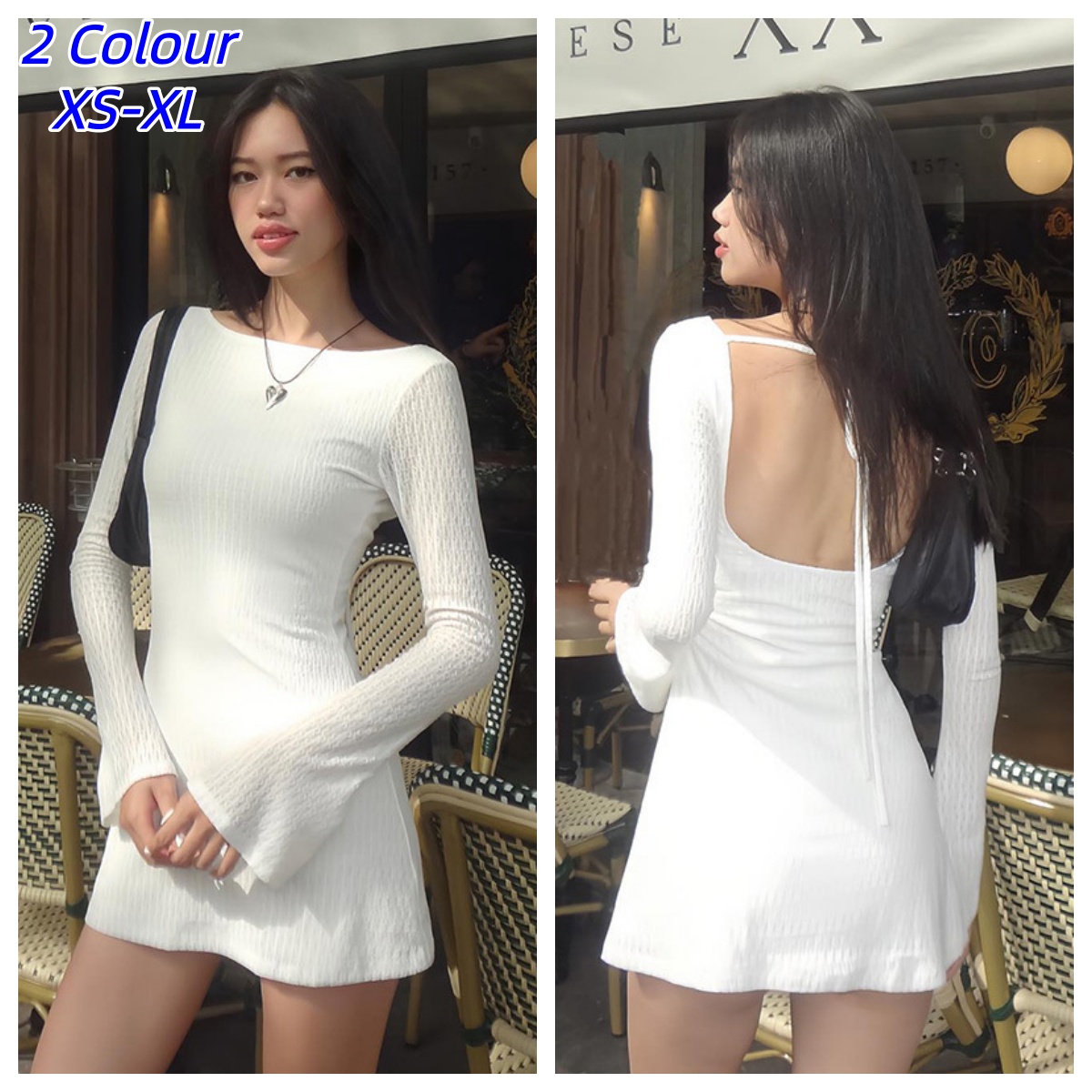 Robes de plage sexy pour femmes, dos nu, transparentes, à manches longues, en tricot, col rond, pour les vacances, les soirées, les tenues de resort