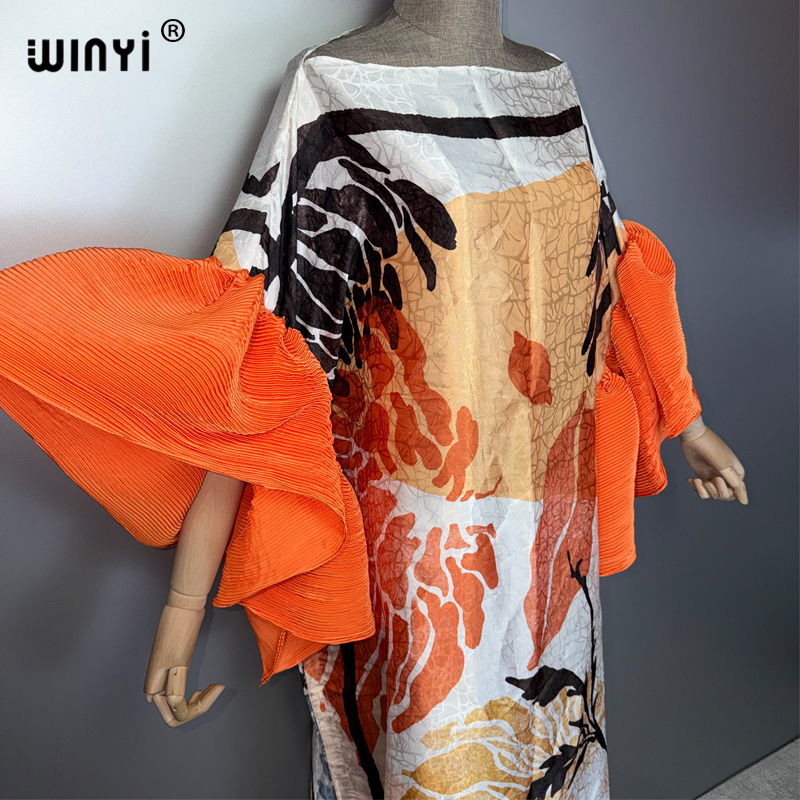 Robe Kaftan Rétro WINYI pour Femmes Musulmanes, Abaya Ample de Luxe pour Femmes du Moyen-Orient, Vêtement de Fête de Dubaï