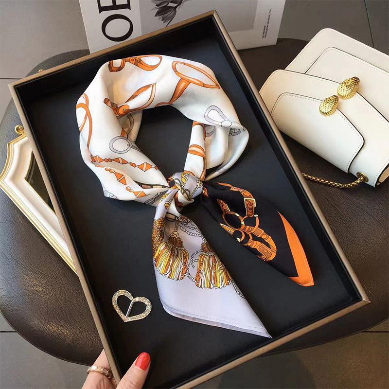 Foulard Carré Imprimé à la Mode pour Femme et Fille, Hijab en Satin, Bandana, Bandeau de Sauna Musulman, Bandeau de Cheveux, Châles Ronds