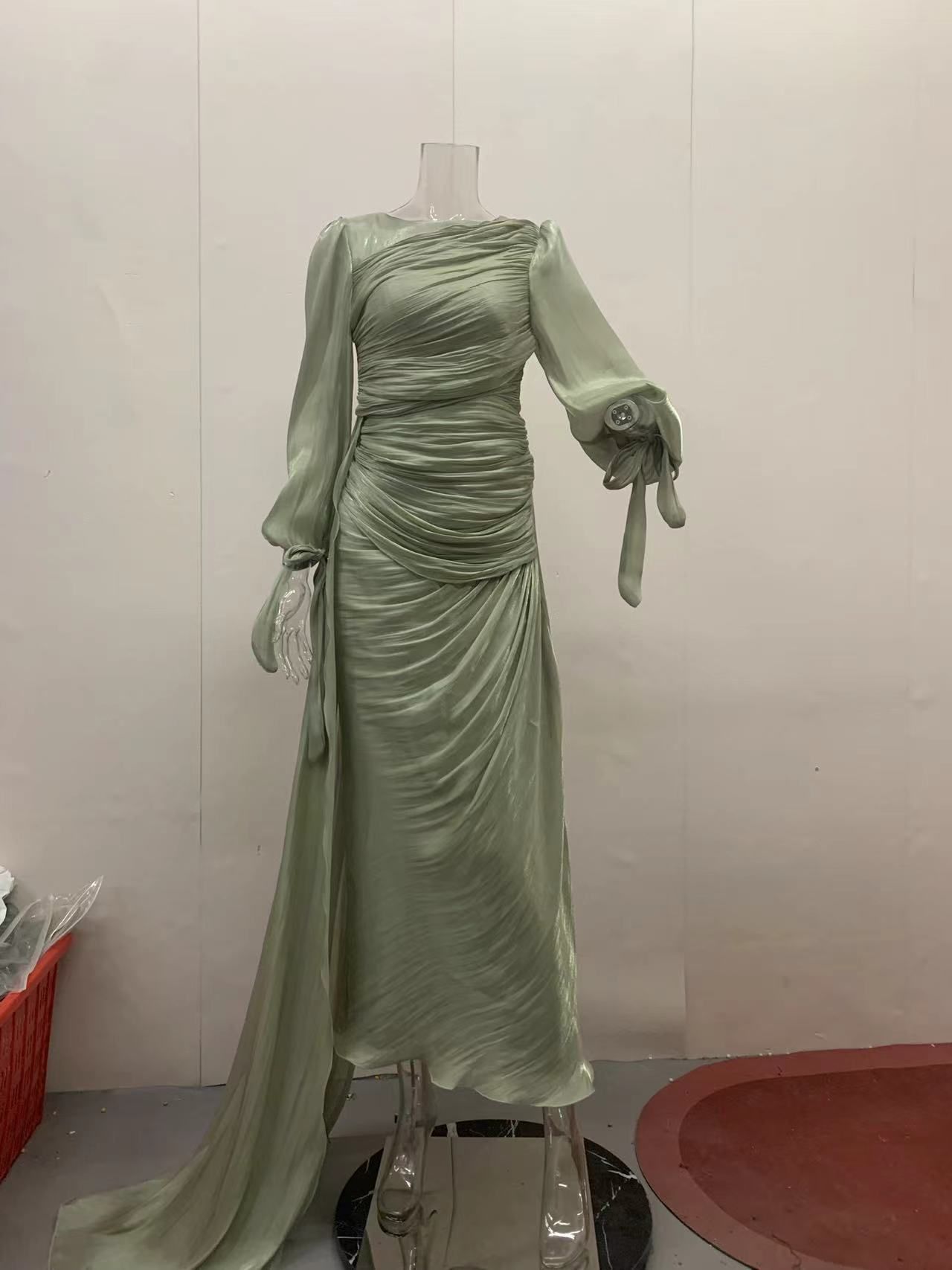 Vêtements islamiques, mode modeste, kaftan, robe en organza de luxe, robe modeste brillante pour femmes, robe de soirée élégante avec volants