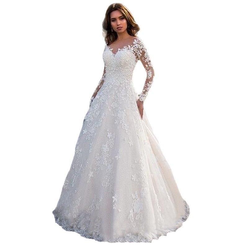 Nouvelle Robe Longue Femme 2026 en Dentelle, Col en V Profond, Manches Longues, Robe de Soirée, Vestidos De Festa