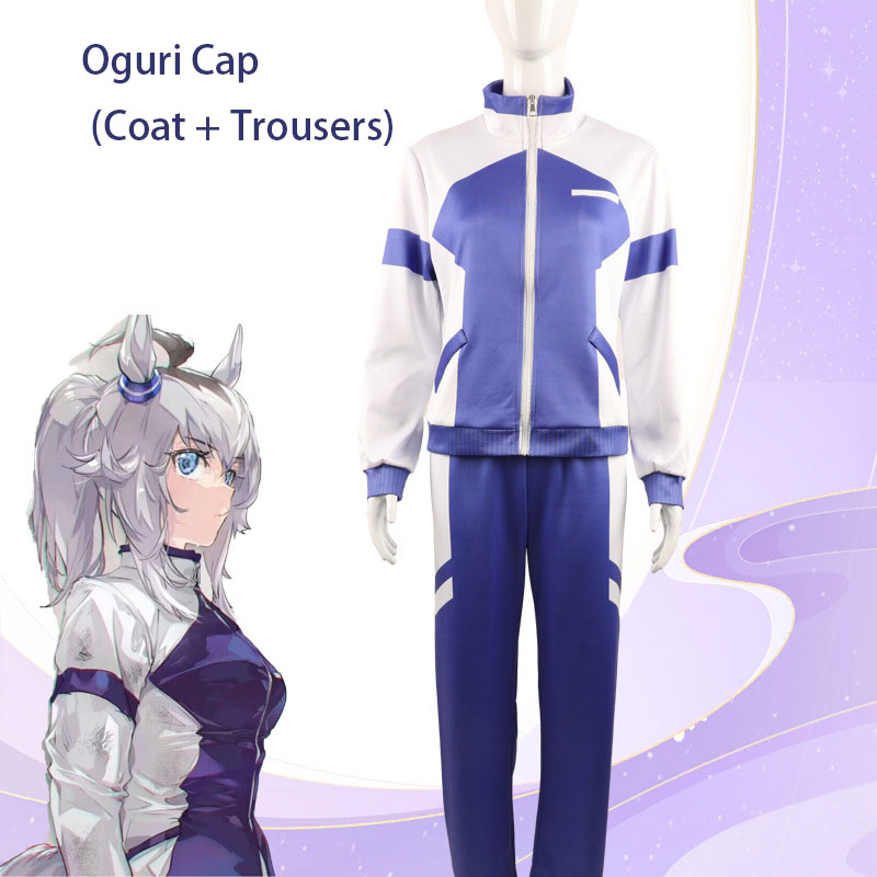 Costume de cosplay Anime Oguri Cap Pretty Derby, survêtement bleu, vêtements de sport, tenue de gymnastique, costume de fête Kawaii pour femme, vêtements décontractés