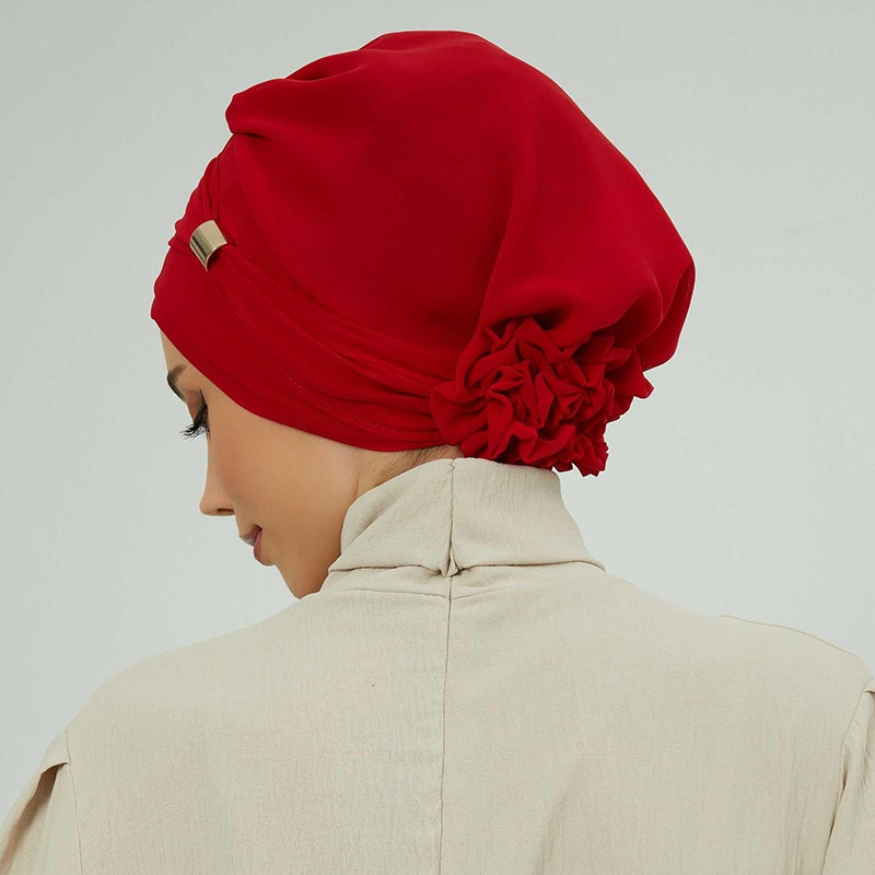 Turban instantané musulman uni pour femme, casquettes Hijabs intérieures, bonnet Bandana islamique, chapeaux indiens, enveloppement de sauna féminin, fleur