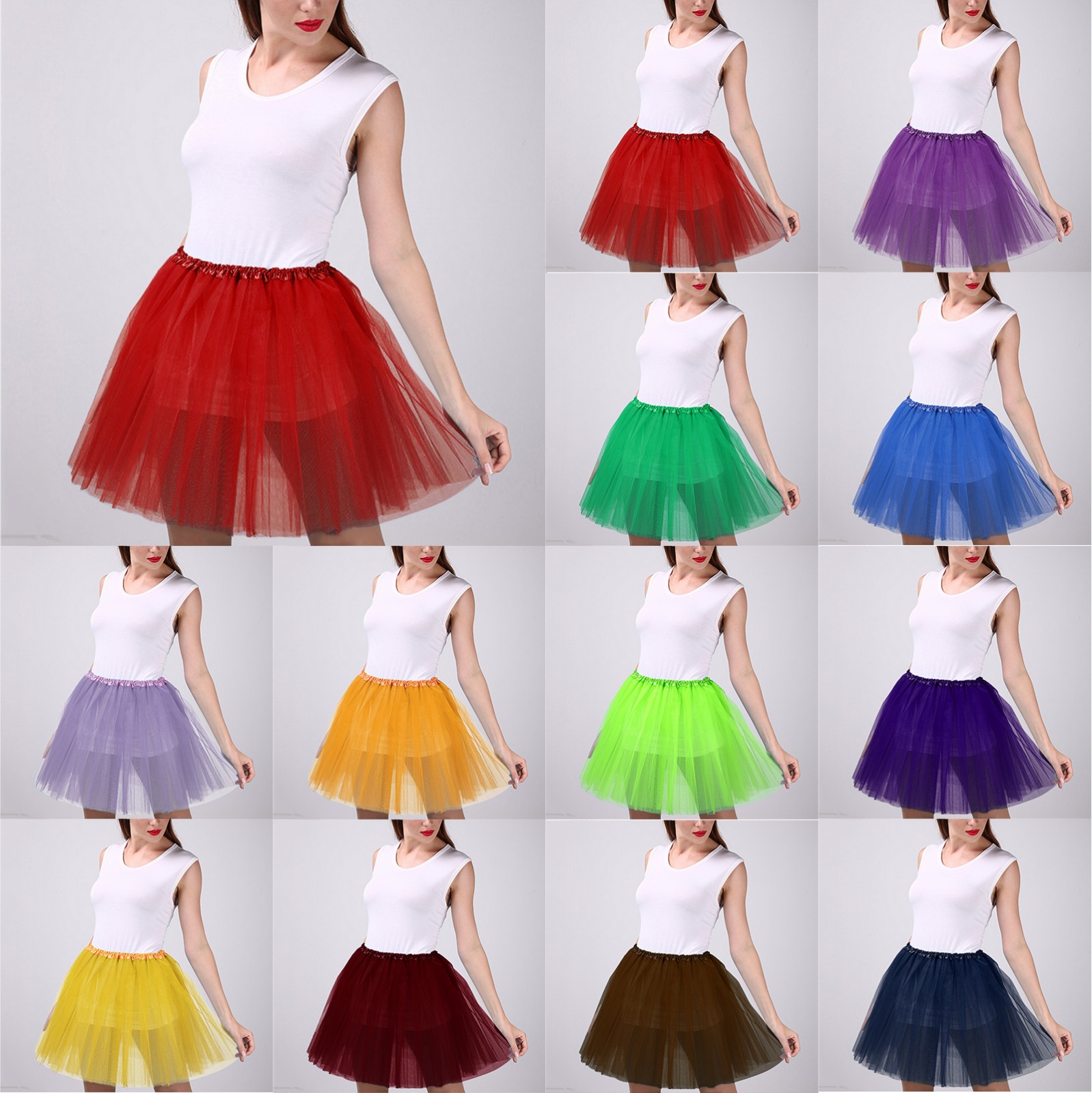 Jupe Tutu multicolore pour femmes, Fairycore, taille élastique, Costumes de danse, vêtements de Ballet, jupon en maille, jupe en Tulle