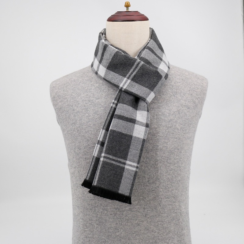 Marque de luxe hiver Plaid cachemire écharpe pour hommes chaud cou écharpes hommes d'affaires foulards longs hommes Pashmina châle