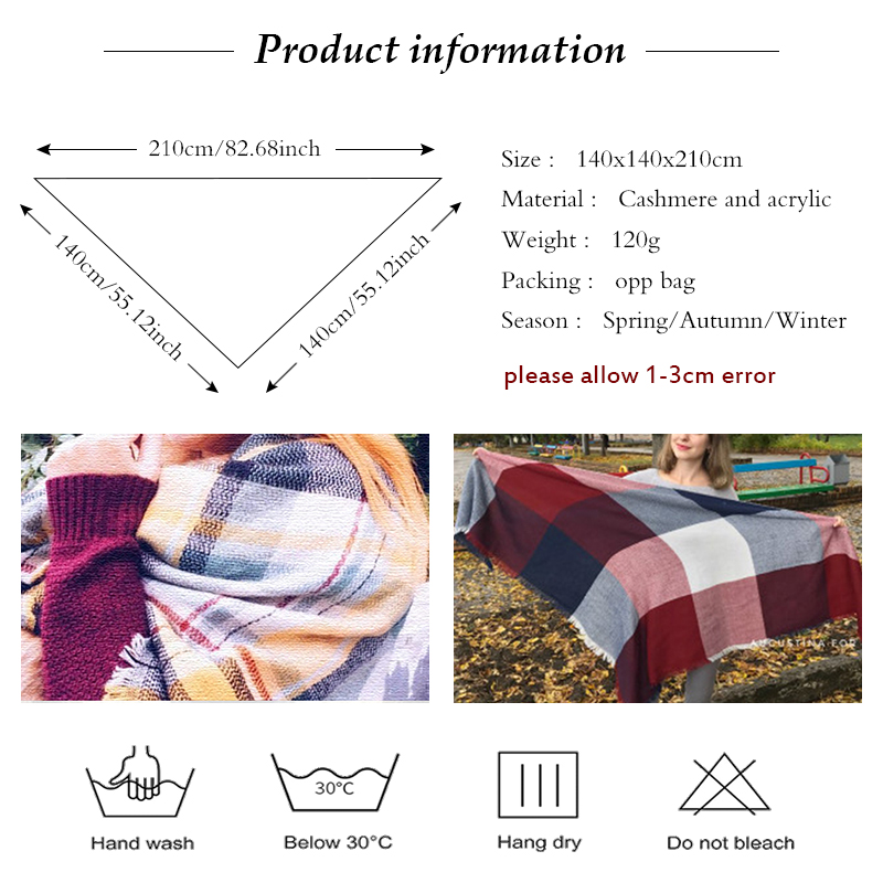 Femmes hiver écharpe Triangle tricoté écharpe décontracté dames Plaid Pashmina châle et enveloppement femme Foulard foulards Echarpe Bufanda