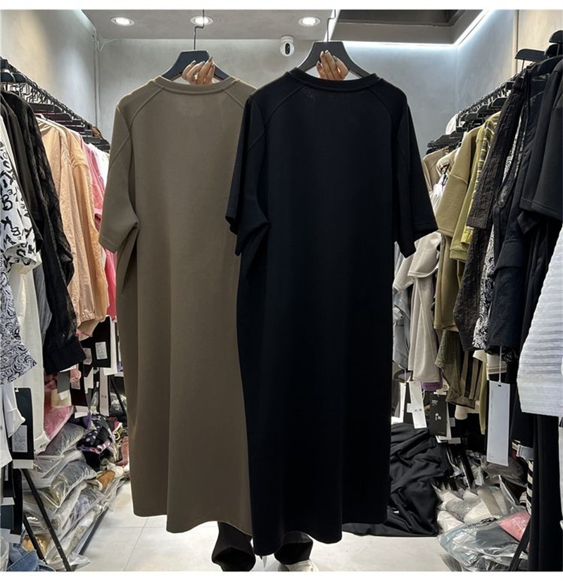Robe Extra Large à Col Rond et Manches Courtes pour Femme, Jupe Longue, Fermeture Éclair, Été, 300 kg