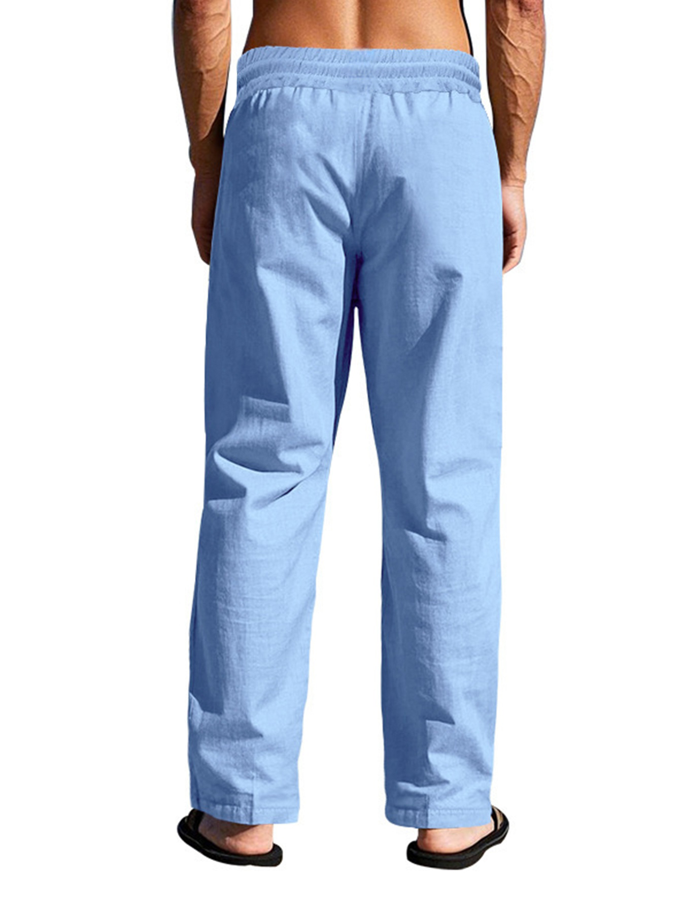 Pantalon décontracté homme 2025 printemps/été nouveau homme grande taille blanc pantalon droit solide plage noir Fitness pantalon S-XXXL