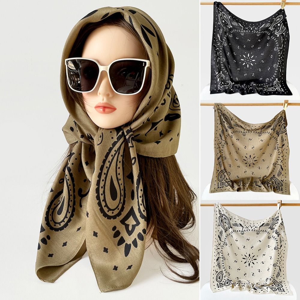 Mode Paisley femmes foulard imprimé 90 cm femme châle enveloppement doux luxe sensation grande écharpe carrée accessoires d'été