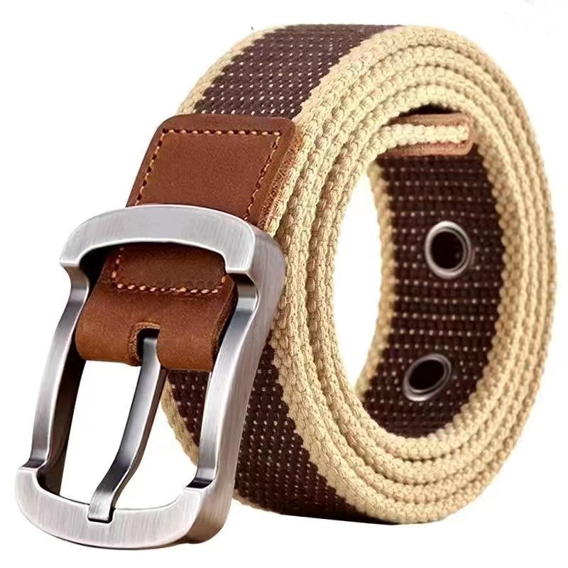 Ceinture en toile pour hommes et femmes, style coréen, avec boucle à ardillon, pour pantalons décontractés, étudiants, jeunes, entraînement militaire, extérieur