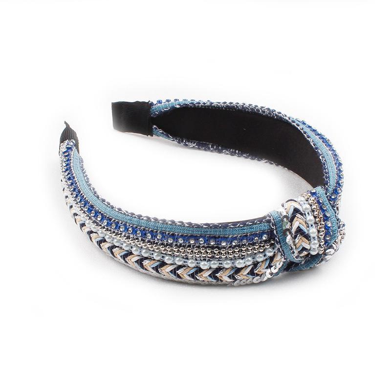 Boho paillettes cristal perle bandeau Style ethnique tête cerceau femmes filles cheveux cerceaux chapeaux large arc bandeaux cheveux accessoires