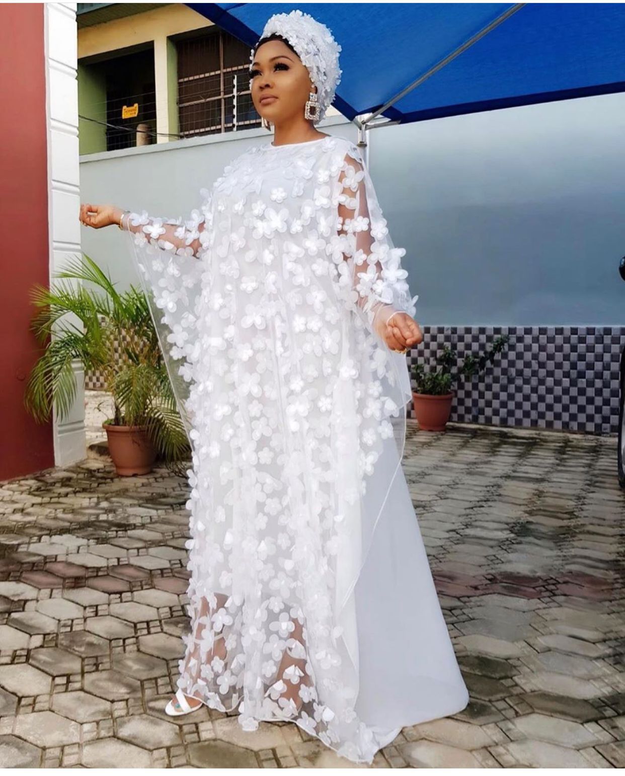 Nouveau style de vêtements pour femmes africaines Dashiki gaze manches chauve-souris robe longue ample + à l'intérieur