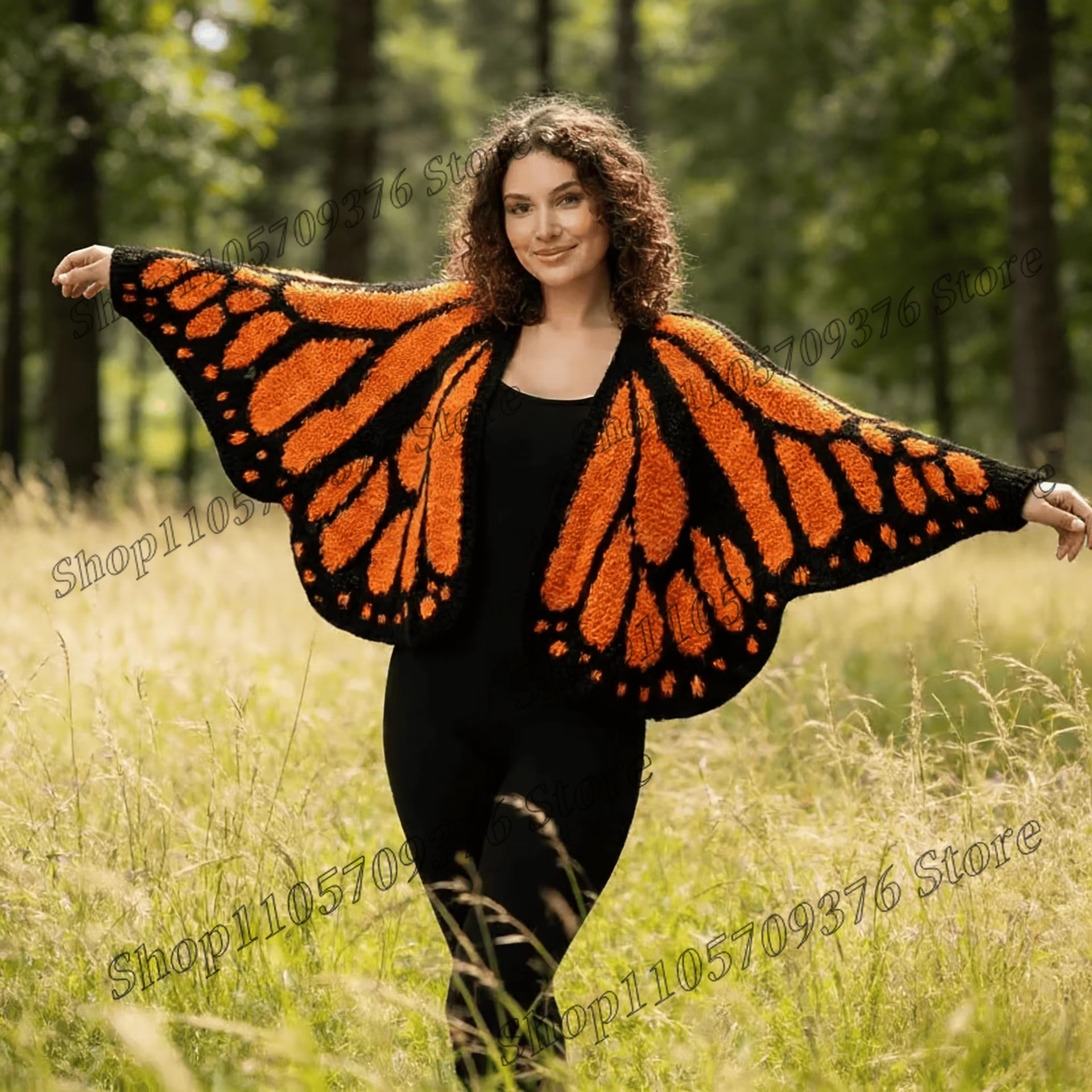 Nouveau cardigan en tricot papillon 2026 – Pull doux, respirant et chaud avec motif ailes de papillon – Pull au crochet confortable et douillet