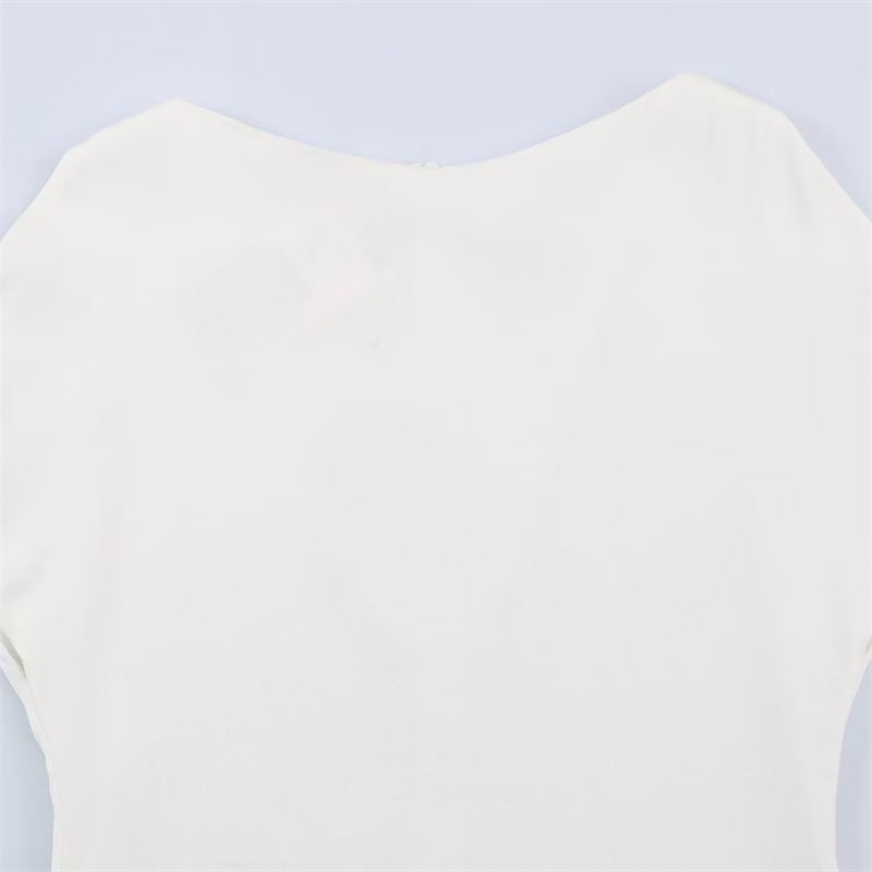 Robe Guobioziy pour femme, nouvelle collection été 2026, blanche, à manches courtes, simple, mi-longue, tendance, élégante et gracieuse