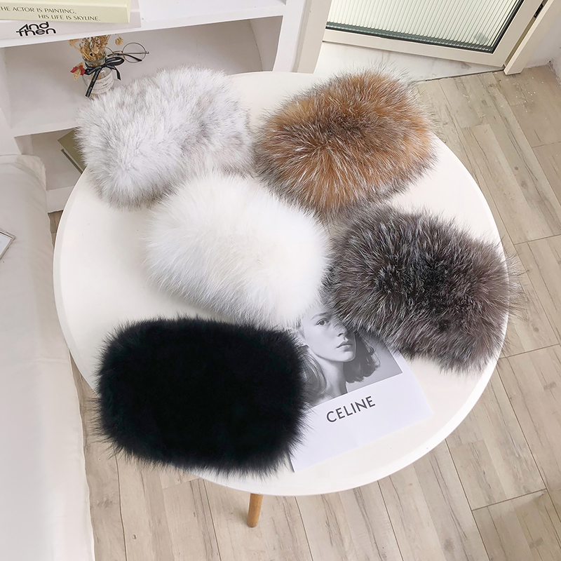 Écharpe en fourrure de renard véritable pour femme, couverture de cou, bande de sauna élastique pour filles, kchief élastique épaissi, anneau de luxe, écharpes en fourrure de renard, hiver
