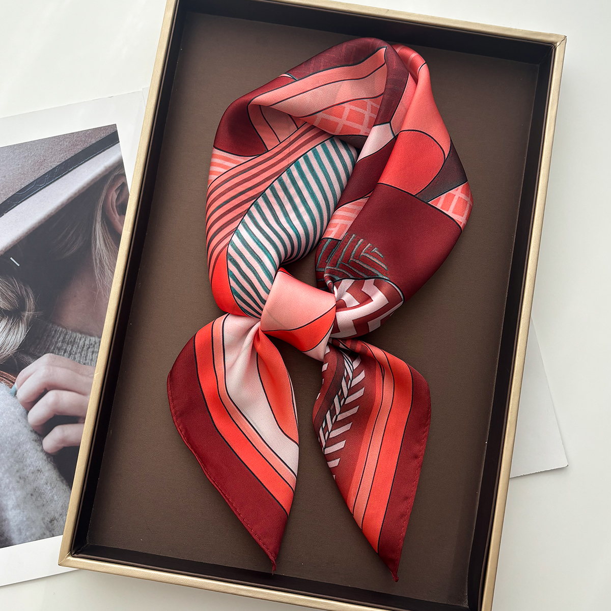 Foulard carré en soie imprimé Imitation pour femmes, Bandana, châle pour dames, bandeau pour cheveux, cravates, 2026