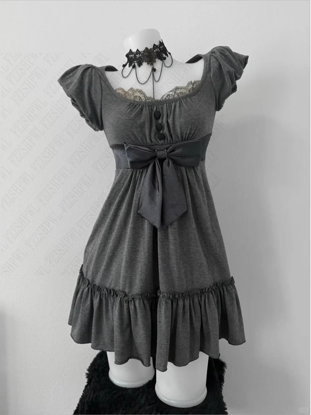 Robe Courte Chic Vintage Coréenne Y2K pour Femme, Style Gothique Classique Harajuku, Tendance Mode, Coupe Slim, Manches Courtes