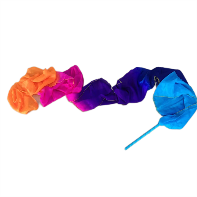 InjStreamer coloré avec accessoires de danse du ventre, léger, fait à la main, véritable costume féerique Dunhuang, fluide, extra long, 4m