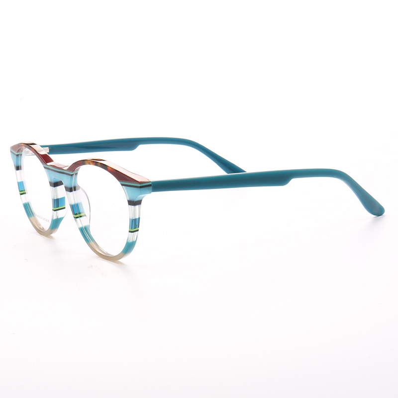 Femmes lunettes rondes montures hommes Vintage mode lunettes optiques montures lunettes rayées lunettes de Prescription bleu rose rouge