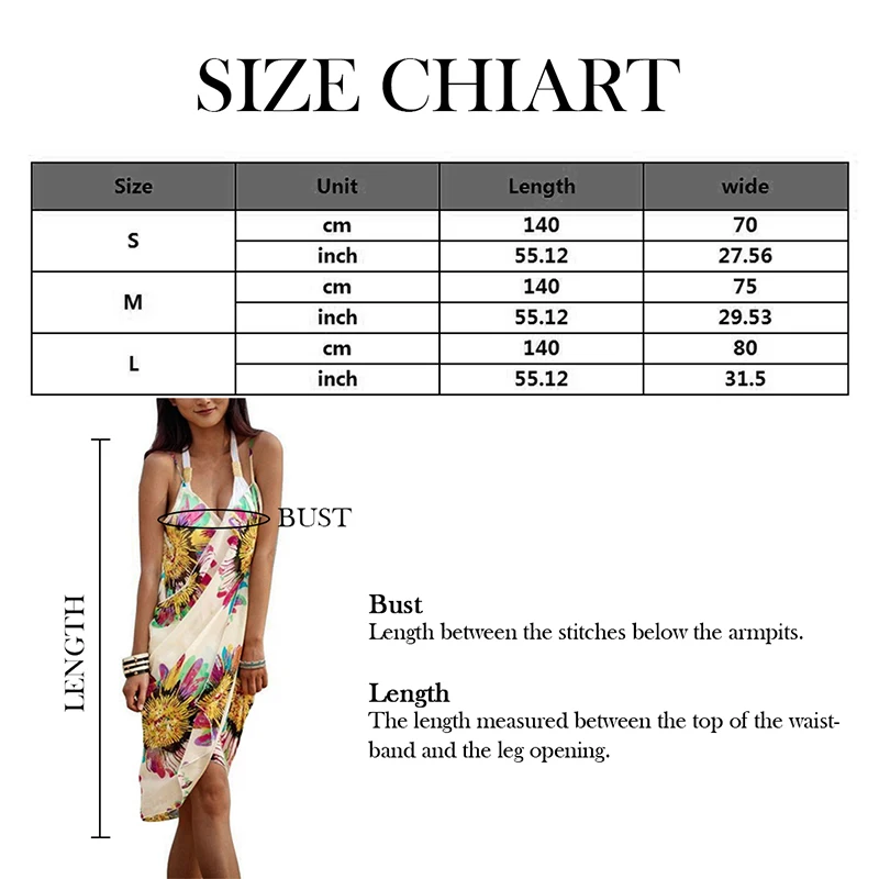 Robe de plage en mousseline de soie pour femmes, Cover-up imprimé, Sexy, col licou, écharpe, serviette de plage, portefeuille, jupes, dos ouvert, maillots de bain