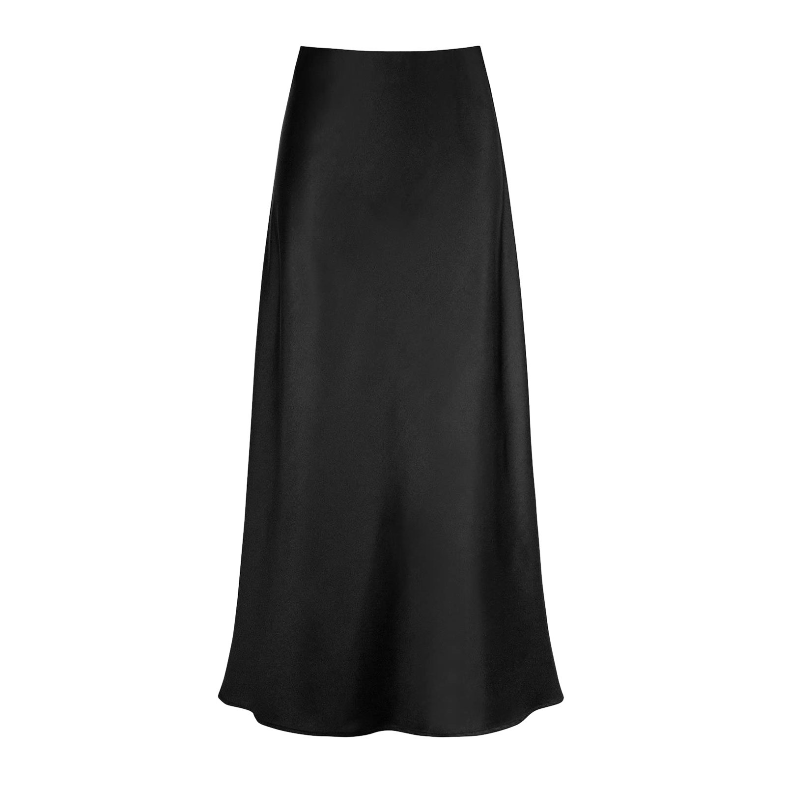 Jupes élégantes en Satin de soie pour femmes, jupe taille haute, nouvelle mode coréenne, ligne a, couleur unie, brillante, pour le bureau