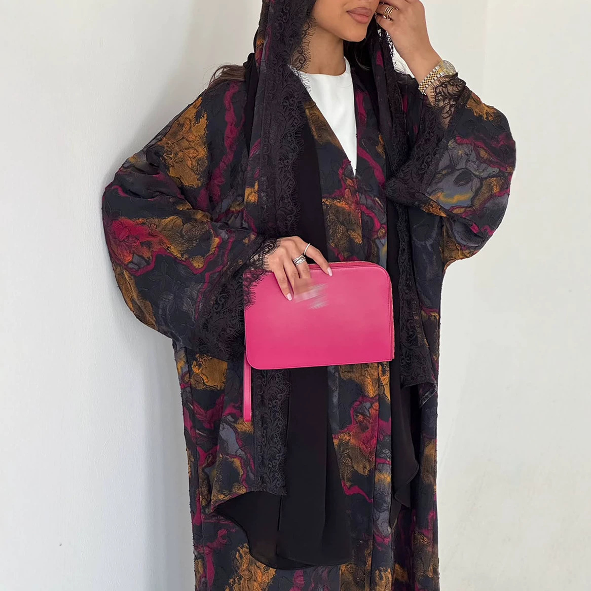 Ensemble Abaya Hijab pour femmes, robes imprimées, cardigan en dentelle musulmane, robe Khimar, ensemble 2 pièces, Jalabiya, Ramadan, Kaftan marocain, Vestidos