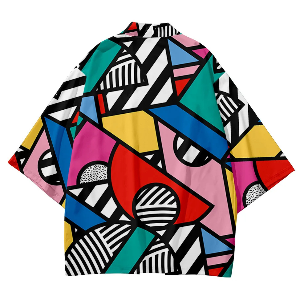 Kimono japonais pour hommes et femmes, éléments d'art traditionnel, manteau ample et fin, cardigan kimono asiatique