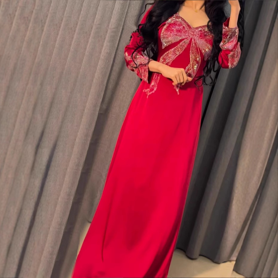 Robe longue musulmane pour femmes, Abaya de fête, diamants, Ramadan marocain, dubaï, Abayas, Kaftan, Robe arabe islamique, Jalabiya, 2025