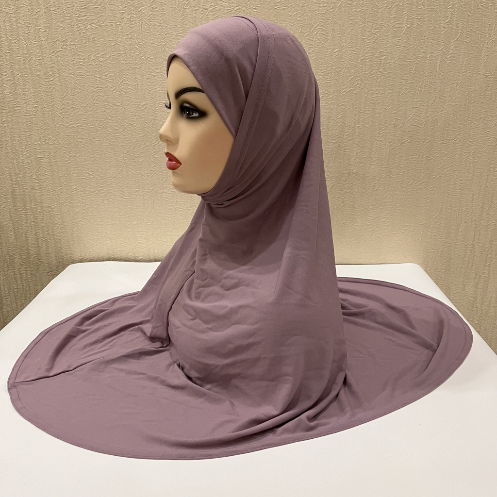 H292 plaine deux pièces grande taille hijab musulman avec partie du menton qualité supérieure amira tirer sur écharpe islamique vente chaude foulard