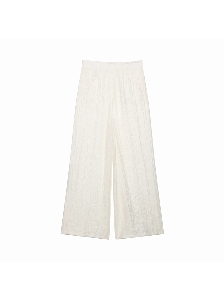 Ensemble élégant vintage pour femme : Gilet, hauts à ceinture et pantalon large plissé élastique – Tenue décontractée