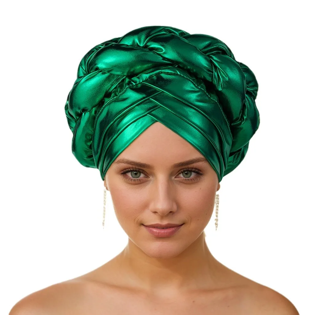 Turban Africain Enveloppé pour Femme, Hijab Musulman Arabe, Casquette, Coiffure, Sauna Africain, Chapeau Cravate, Accessoires pour Cheveux