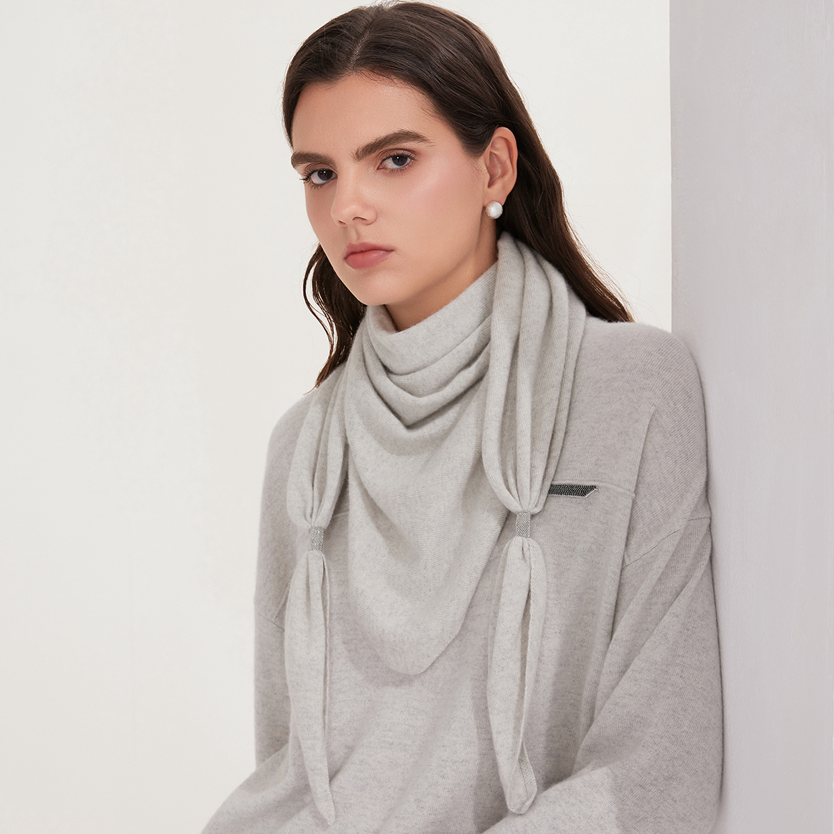 BY4521271 luxe femmes 100% cachemire écharpe pull doux tricot élégant drapé cou concepteur hiver châle