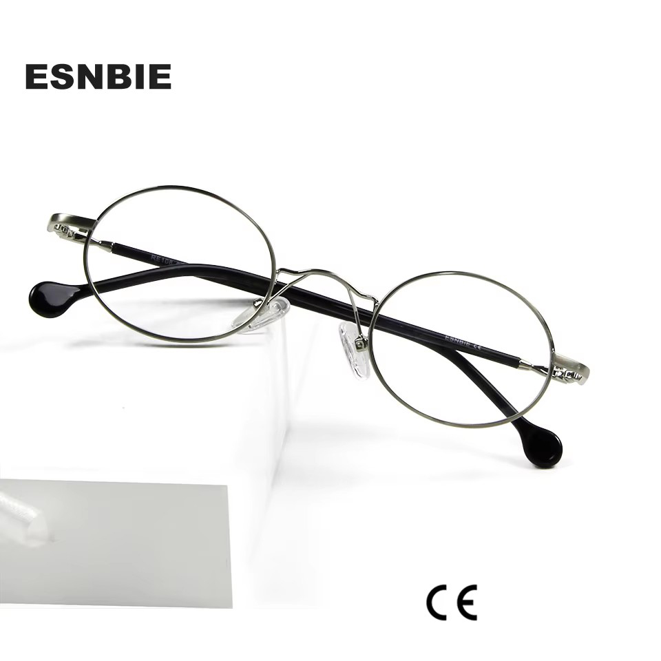 Petites lunettes rondes Vintage en métal ovale or noir lunettes cadre femmes hommes lunettes à jante complète pour lunettes de Prescription